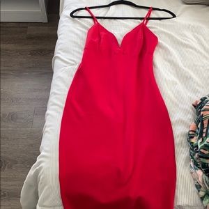 Red midi dress